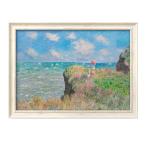 ショッピングポスター ポスター 1058 クロード・モネ プールヴィルの断崖の上の散歩 絵画 インテリア A3サイズ アート 新築祝い ギフト 模様替え 北欧  管理ID: