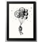 ポスター 12026モノクロアート 宇宙飛行士 NASA 絵画 インテリア A3サイズ アート 新築祝い ギフト 模様替え 北欧 管理ID_