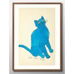 ポスター 12468アンディ・ウォーホル 猫 キャット ネコ ブルー 絵画 インテリア A3サイズ アート 新築祝い ギフト 模様替え 北欧 管理ID_