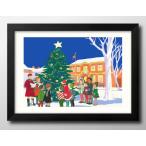  постер Англия Рождество. улица средний . Северная Европа картина интерьер A3 размер искусство новое здание праздник . подарок узор изменение интерьер управление ID:14219