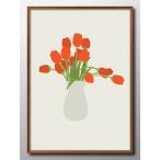 ショッピングポスター ポスター オレンジ チューリップ 北欧 絵画 インテリア A3サイズ アート 新築祝い ギフト 模様替え インテリア 管理ID:14498
