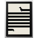アート ポスター おしゃれ 絵画 インテリア Long Dog 犬 ダックスフント A3サイズ 北欧 イラスト マット紙