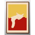 ショッピングポスター ポスター 眠る猫 ネコ 絵画 インテリア A3サイズ アート 新築祝い ギフト 模様替え 北欧  15379