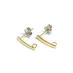  нержавеющая сталь ширина can есть Teardrop серьги 15X3mm 1 пара (2 штук ) Gold ( вакуум металлизированный )