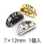 Yahoo! Yahoo!ショッピング(ヤフー ショッピング)メタル 半月ロンデル（7×12mm）・1個入アウトレット 商品入れ替え 在庫限り 売り切り 再入荷無し ラインストーン入り 真鍮製 メッキ付　クラフト