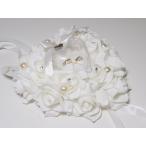 リングピロー 完成品 ハート ケーキ型 小 ウエディング ブライダル 結婚式 指輪ケース (ホワイト)