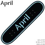 Ape liru панель APRIL YUTO HOEIGOME. рис самец .APRIL OG LOGO BLUE BLACK SKATEBOARD скейтборд скейтборд DECK