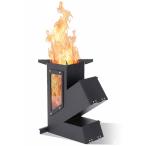 ショッピングキャンプ キャンプ用 透明耐熱ガラス窓付 ロケットストーブ 薪ストーブ 二次燃焼 たき火台 ODGT1-B910