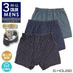 ボクサーパンツ メンズ 前開き ハンモックサポーター付き トランクス 1P 下着 肌着 男性用 吸汗速乾 通気性 履き心地抜群 ストレッチ 綿混 ストライプ