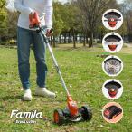 Famila 充電式 コードレス 草刈り機 電動 芝刈り機 4WAY 軽量 伸縮式 家庭用 雑草除去 芝 庭 手入れ 替刃付き 予備バッテリー付き