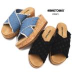 MINNETONKA ミネトンカ ウェッジソールサンダル POSEY 563029 563152 563482 スライドサンダル 厚底 クロスベルト サンダル ミュール