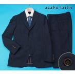 ショッピング紺 新品サンプル azabu tailor 麻布テーラー 春夏 ウール100% 織柄スーツ 46A(A5)紺 0116-186