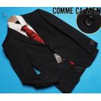 ショッピングコムサ 新品定価5万円 COMME CA MEN コムサメン『チェルッティ イタリア製生地』Super110S ギャバジン 無地 ジャケットS黒(05) 01GI03