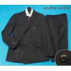 新品サンプル azabu tailor 麻布テーラー 秋冬『comero イタリア製生地』ウール100% ダブルブレスト スーツ 46A(A5)灰 0902-101