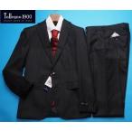 新品8.6万円 大手百貨店扱い『トレーニョ イタリア製生地』ウール100% ギャバジン ストライプ スーツY7黒(E) 1143471