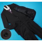 ショッピングoutlet 新品 大手百貨店扱い 秋冬 ウール100% ギャバジン ストライプ スリーピース スーツY8黒(A) 1148073