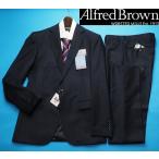 ショッピングoutlet 新品8.6万円 大手百貨店扱い 秋冬『ALFRED BROWN 英国製生地』ウール100% ライトフランネル スーツY7濃紺(B) 1156671