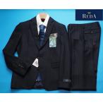 新品9.7万円 大手百貨店扱い 日本製 秋冬『REDA 伊製生地』Super110S ウール100% ライトフランネル ストライプ スーツYA7紺(B) 1206871