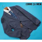 新品サンプル定価4.2万円 COMME CA MEN コムサメン エアードットジャージープリント パッチポケットジャケット L紺(09) 14JK27
