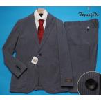 新品8.6万円 大手百貨店扱い 春夏『MARZOTTO マルゾット イタリア製生地』シアサッカー ストライプ セットアップ スーツAB7灰(G) 1637091