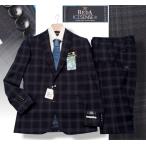 新品9.7万円 大手百貨店扱い 日本製 春夏『REDA レダ ICESENSE 伊製生地』ウール100% チェック柄 スーツAB5紺(B) 1705091