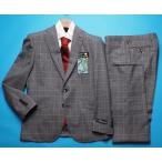 ショッピング春夏 新品9.7万円 大手百貨店扱い 日本製 春夏『comero イタリア製生地』ウール100% チェック柄 スーツAB6灰(H) 1706281