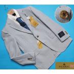 新品14.3万円 大手百貨店扱い 春夏 日本製『Scabal スキャバル 英国製生地』ウール100％ スラブネップ ジャケットAB6水色(F) 3750690