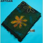  новый товар обычная цена 3.6 десять тысяч иен ARTISANaruchi The n Индия производства высший класс Vintage × цветочный принт палантин зеленый (21) 56RJ86