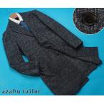 ショッピングoutlet 新品サンプル円 azabu tailor 麻布テーラー 日本製 チェック柄 ジャージー コート 48A(A6)紺 JC-JE1(2)