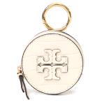 トリーバーチ コインケース TORY BURCH エンボスド クロコダイル レザー ロゴ コイン ポーチ キーフォブ ラウンド ジップ 小銭入れ アイボリー 153391