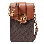 ショッピングマイケル マイケルコース バッグ MICHAEL KORS スマホショルダー PVC レザー カルメン モノグラム スリム フォン クロスボディ 斜めがけ ポーチ ブラウン 35S2GNMC5B