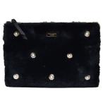 ケイトスペード ポーチ katespade ビジュー パール ファー ラージ マルチ ポーチ クラッチ バッグ ブラック 5191