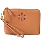 トリーバーチ 小物 TORY BURCH レザー リリー ロゴ リストレット ラージ L字 ジップ クラッチ ポーチ ライトブラウン 56995