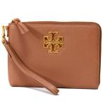 トリーバーチ 小物 TORY BURCH レザー ブリテン リストレット ラージ L字 ジップ クラッチ ポーチ ブラウン 60418