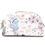 トリーバーチ コスメポーチ TORY BURCH PVC レザー ケリントン 花柄 フラワー フローラル コスメティックケース 小物 化粧ポーチ ホワイトマルチA 73097