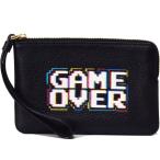 コーチ マルチポーチ COACH ペブルレザー パックマン ゲーム オーバー コーナー ジップ リストレット ポーチ ブラックマルチ 73399