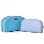フルラ ポーチ FURLA コーティングレザー コスメティック 化粧ポーチ　マルチポーチ 2点セット ブルーマルチ 881884