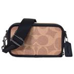 コーチ メンズ バッグ COACH コーティングキャンバス レザー シグネチャー ワイアット ダブルジップ 2WAY 斜め掛け クロスボディ クラッチ サンド×タン CAB80