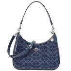 コーチ バッグ COACH パテント コーティングキャンバス レザー シグネチャー テリ ホーボー 2way クロスボディ 斜め掛け ハンドバッグ ダークデニム CAK28