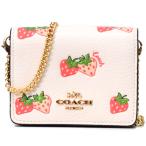 Yahoo! Yahoo!ショッピング(ヤフー ショッピング)コーチ 財布 COACH ぺブルレザー ストロベリー イチゴ 苺 いちご チェーン ストラップ付き 2way ミニ ウォレット 財布 チャークマルチ CB607