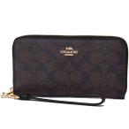 ショッピングコーチ 財布 コーチ 長財布 COACH コーティングキャンバス スムースレザー シグネチャー リストレット ロング ジップ アラウンド 長財布 ブラウン×ブラック coach4452