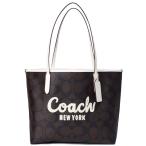 コーチ バッグ COACH コーティングキャンバス レザー シグネチャー ロゴ シティ トートバッグ ウォルナット×チャーク CY705
