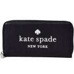 ケイトスペード 財布 katespade ぺブルレザー グリッター ラメ ロゴ ラージ コンチネンタル ジップ アラウンド ウォレット 長財布 ブラック K4708