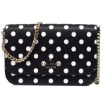 ケイトスペード バッグ katespade レザー ドット 水玉 ロゴ スモール フラップ クロスボディ 2way クラッチ チェーン ショルダーバッグ ブラックマルチ K7235