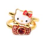ケイトスペード ハローキティ 指輪 katespade キティちゃん コラボ リボン キラキラ 2点セット リング 指輪 クリームマルチ サイズ6 KK865