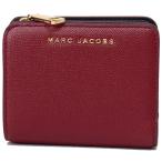 マークジェイコブス コンパクト財布 MARC JACOBS レザー ロゴ ミニ ウォレット 二つ折り コンパクト財布 ワイン M0016993