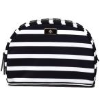 ケイトスペード ポーチ katespade ナイロン ドーン セーリング ストライプ ボーダー ドーム型 コスメポーチ 化粧ポーチ ブラックマルチ WLRU5728
