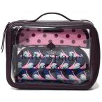 Yahoo! Yahoo!ショッピング(ヤフー ショッピング)ケイトスペード ポーチ katespade PVC キャンバス シルビア シースルー クリア ジオ バード ドット コスメポーチ 化粧ポーチ 3点セット マルチ WLRU5989