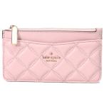 ケイトスペード カードケース katespade スムースレザー ナタリア キルティング ラージ スリム カードホルダー コインケース 長財布 ローズスモーク WLRU6343