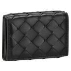 BOTTEGA VENETA ボッテガヴェネタ 三つ折り財布 ミニ財布 財布 メンズ アウトレット ブラック レザー ボタン式 送料無料 609285-VCPP2 8803